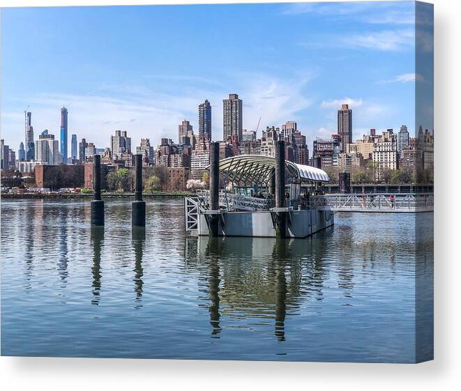 East River Canvas Print featuring the photograph Astoria Ferry by Cate Franklyn