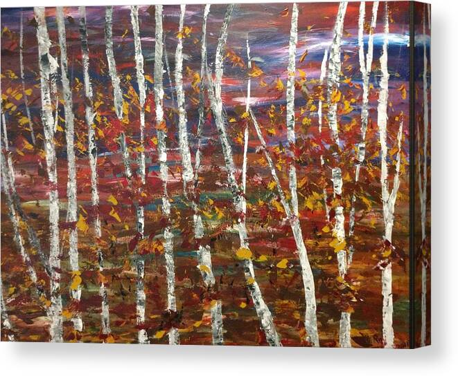 Landscape Canvas Print featuring the painting Autumn by Raji Musinipally