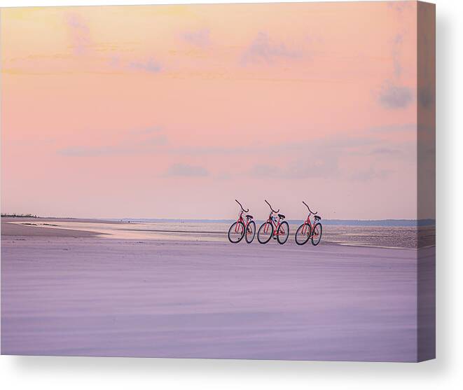 Bikes Canvas Print featuring the photograph Bicycles by Lori Rowland
