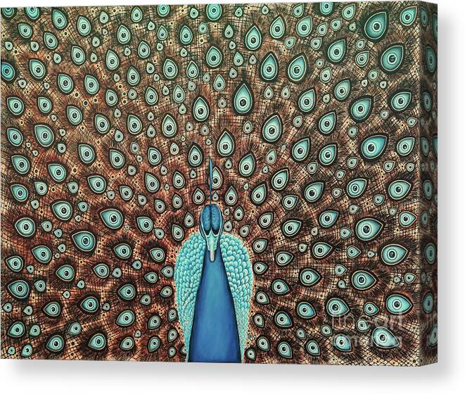 Peacock Canvas Print featuring the painting Blue Eyes by Fei A