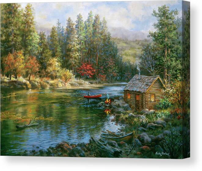 Campers Haven Canvas Print featuring the painting Campers Haven by Nicky Boehme