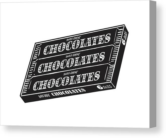 Archive Canvas Print featuring the drawing Chocolate Candy Bars by CSA Images
