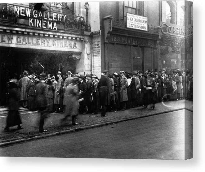 Crowd Canvas Print featuring the photograph Cinema Crowd by A. R. Coster