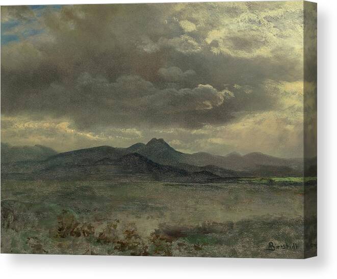 Landscape Canvas Print featuring the painting Cloud Study In San Francisco by Albert Bierstadt