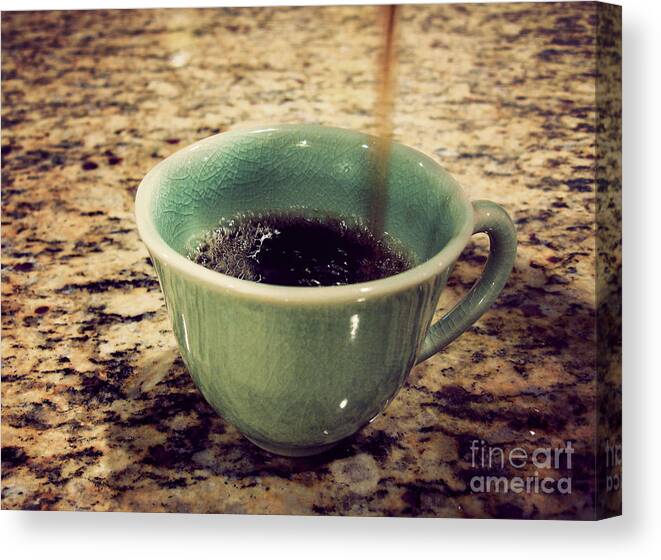 California Canvas Print featuring the photograph Coffee Being Poured Into Cup by Shari Weaver Photography