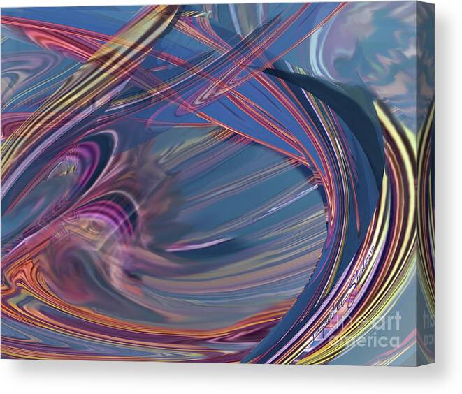 Abstract Canvas Print featuring the digital art Contrail Party by Jacqueline Shuler