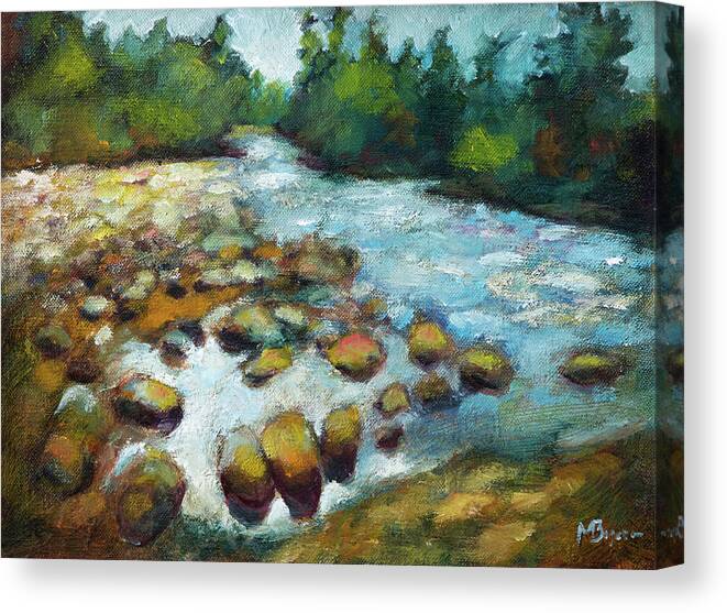 Landscape Canvas Print featuring the painting Crabtree Creek by Mike Bergen