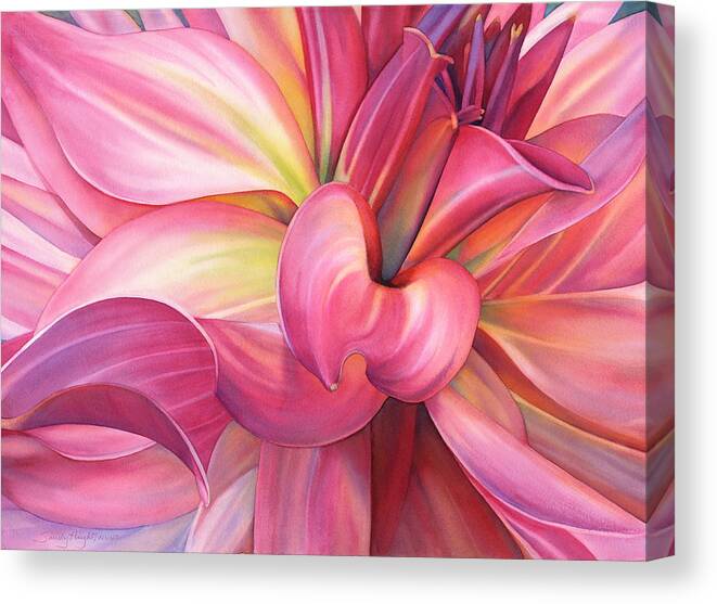 Dahlia Canvas Print featuring the painting Dahlia Darling by Sandy Haight
