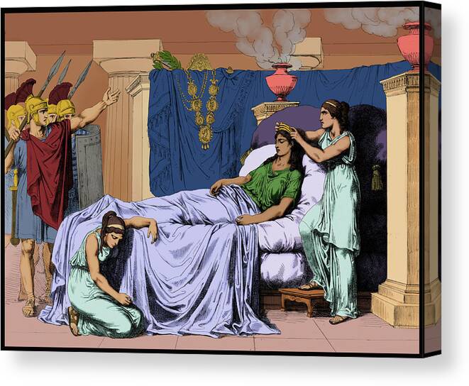 1st Century Bc Canvas Print featuring the photograph Death Of Cleopatra, Queen Of Egypt, 30 by Science Source