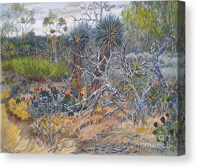 Colorful Art Canvas Print featuring the painting Outdoors Texas Style by Don n Leonora Hand