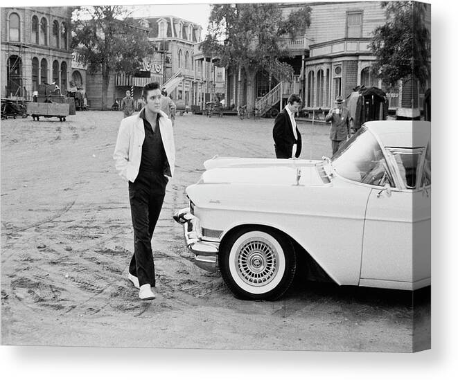 Rock Music Canvas Print featuring the photograph Elvis On Set by Archive Photos