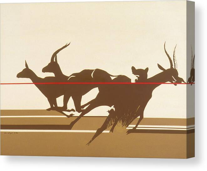 Scattering Gazelles Canvas Print featuring the painting Equalizer by Beverly Doyle