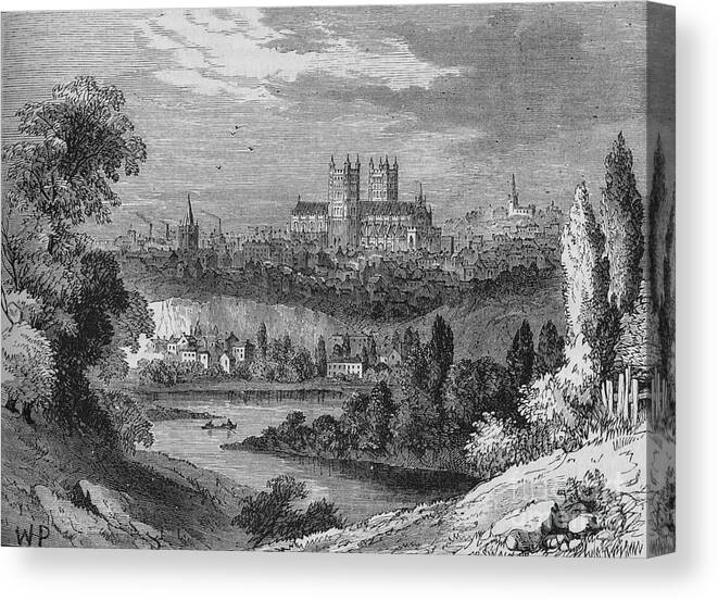 Scenics Canvas Print featuring the drawing Exeter by Print Collector