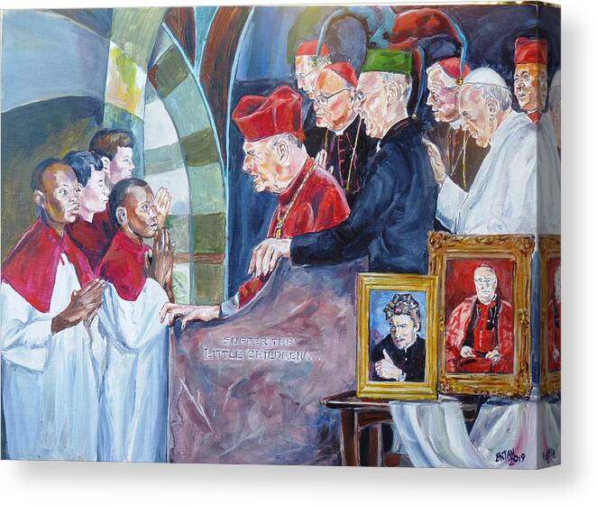 Cardinal Mccarrick Canvas Print featuring the painting Father Figure by Bryan Bustard
