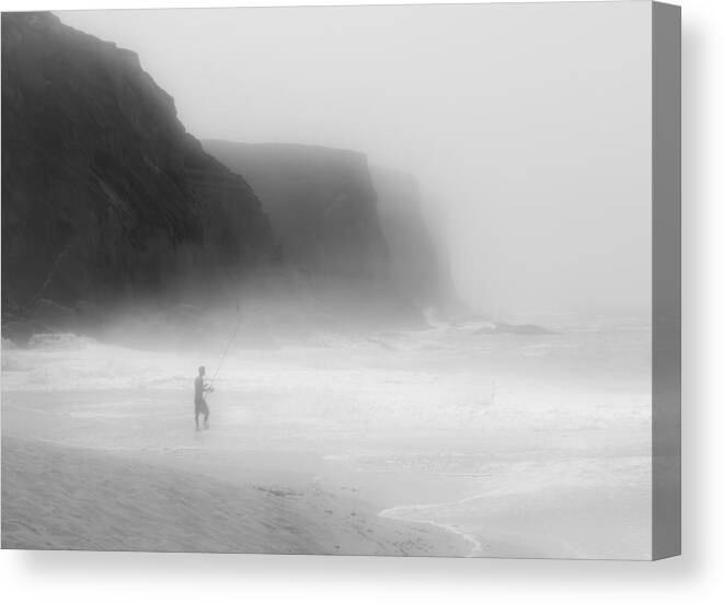 Mist Canvas Print featuring the photograph Fisherman In The Mist by Adolfo Urrutia