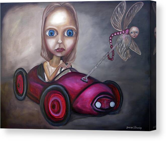 Oil Canvas Print featuring the painting Fly Away by Steve Shanks