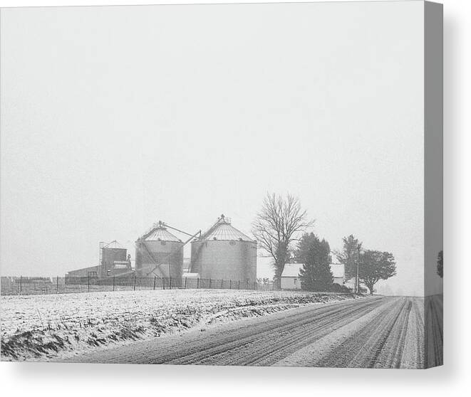 Farm Canvas Print featuring the photograph Foggy Farm by Linda Henne