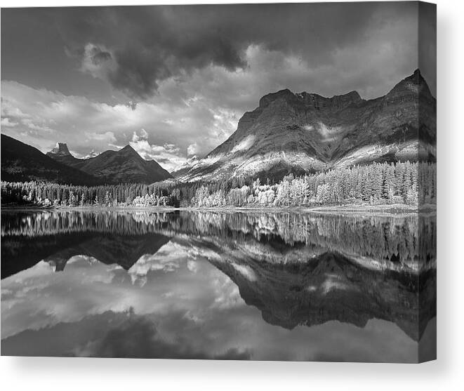 Disk1215 Canvas Print featuring the photograph Fortress Mtn And Mt Kidd by Tim Fitzharris