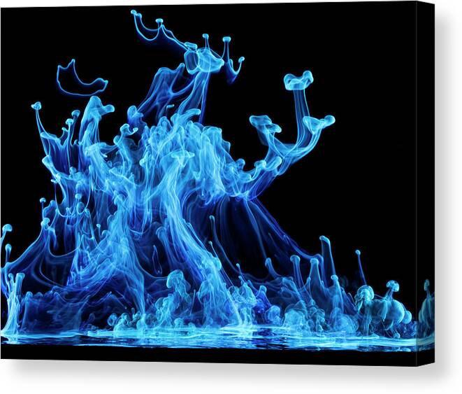 Tranquility Canvas Print featuring the photograph Glowing Blue Liquid by Don Farrall