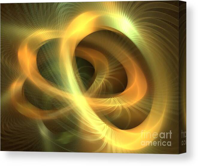 Apophysis Canvas Print featuring the digital art Golden Rings by Kim Sy Ok