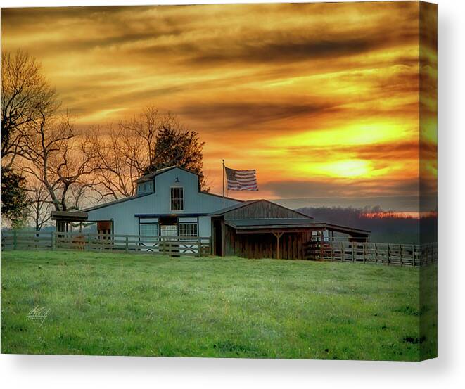 Sunset Canvas Print featuring the photograph Goodnight America by Michael Frank