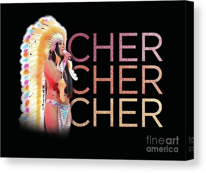 Cher Canvas Print featuring the digital art Half Breed Cher by Cher Style