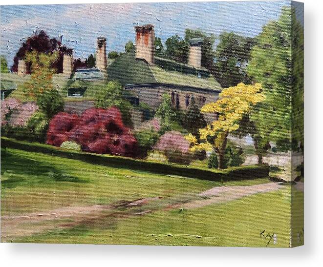 Harkness Canvas Print featuring the painting Harkness Memorial Park Waterford Ct by Patty Kay Hall