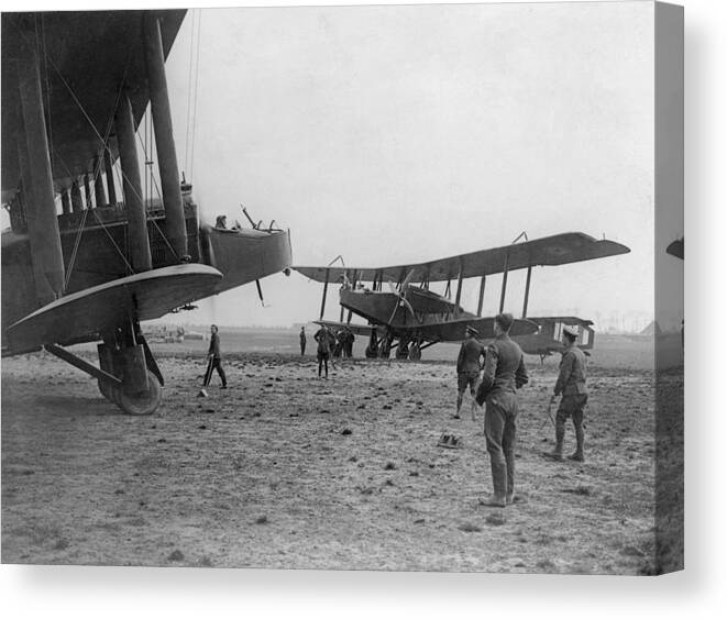 Belgium Canvas Print featuring the photograph Heavy Bombers by Hulton Archive