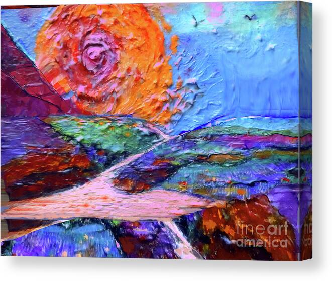 Paintings Canvas Print featuring the mixed media Her Extravagant Melt by Zsanan Studio