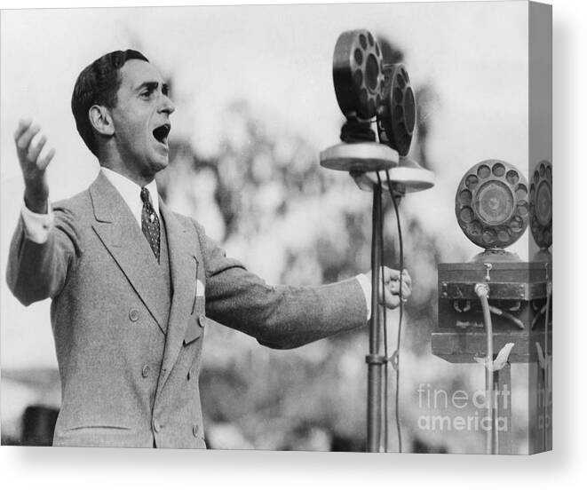 Singer Canvas Print featuring the photograph Irving Berlin Singing by Bettmann