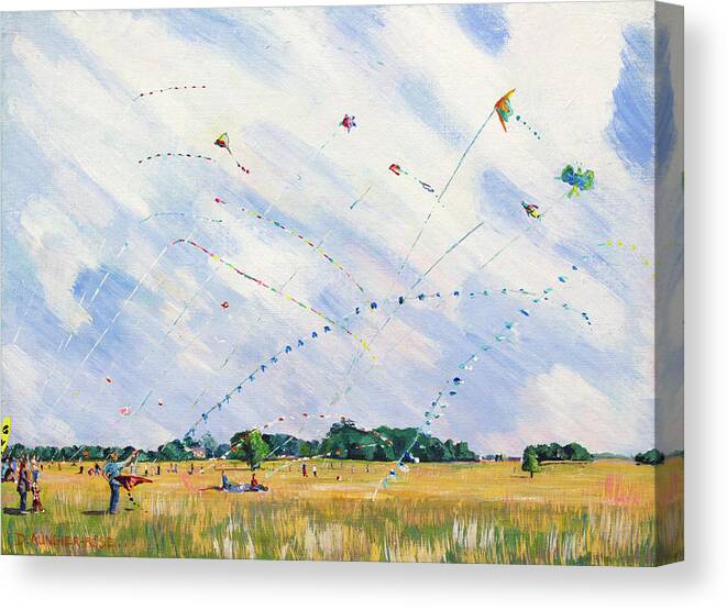 Acrylic Canvas Print featuring the painting Kite Day by Seeables Visual Arts