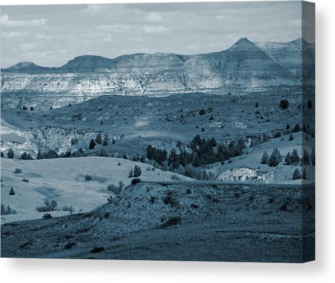 North Dakota Canvas Print featuring the photograph Light and Shadow in West Dakota by Cris Fulton