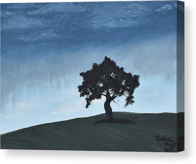 Landscape Canvas Print featuring the painting Lone Tree by Gabrielle Munoz