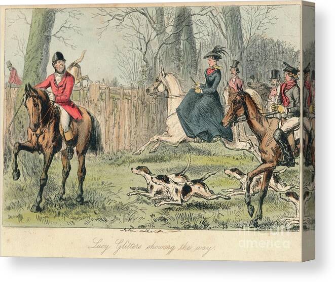 Horse Canvas Print featuring the drawing Lucy Glitters Showing The Way, 1865 by Print Collector