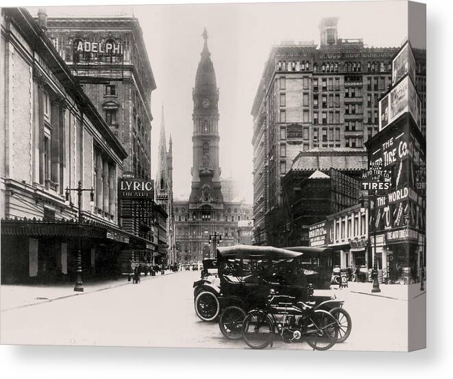  Canvas Print featuring the photograph Lyric theatre by Irvin R Glazer