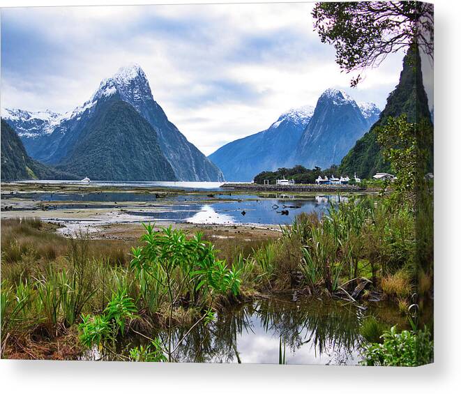 Milford Sound Canvas Print featuring the photograph Milford Sound - New Zealand by Steven Ralser