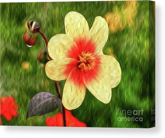 Flower Canvas Print featuring the digital art Morning Dew I by Kenneth Montgomery