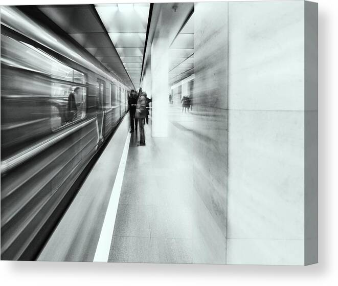 Metro Canvas Print featuring the photograph Moscow Metro - Sketch by Maxim Makunin