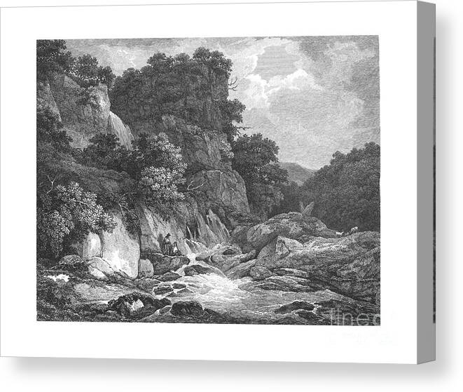 Engraving Canvas Print featuring the drawing Moss Dale by Print Collector