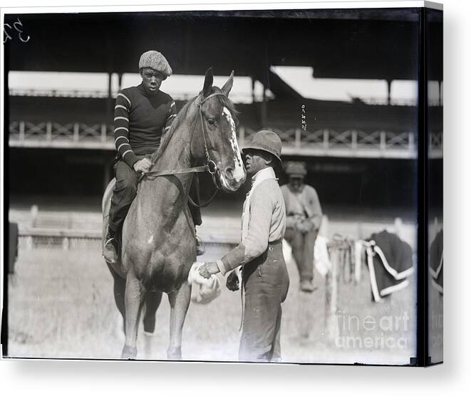 People Canvas Print featuring the photograph Polo Player Seated On Horse by Bettmann