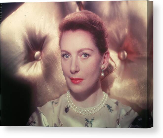 People Canvas Print featuring the photograph Portrait Of Actor Deborah Kerr by Hulton Archive