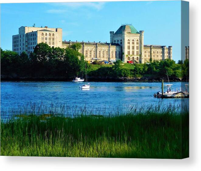 - Portsmouth Naval Prison - Portsmouth Nh Canvas Print featuring the photograph - Portsmouth Naval Prison - Portsmouth NH by THERESA Nye