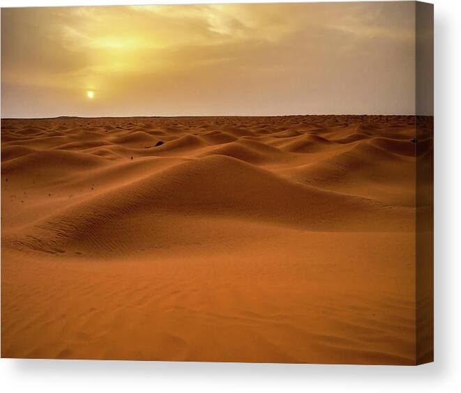 Scenics Canvas Print featuring the photograph Posta De Sol Al Desert De Tunisia by Copyright Antoni Torres