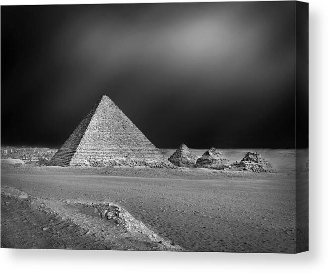 Egypt Canvas Print featuring the photograph Pyramids by Essam Abdollh Al Hedek