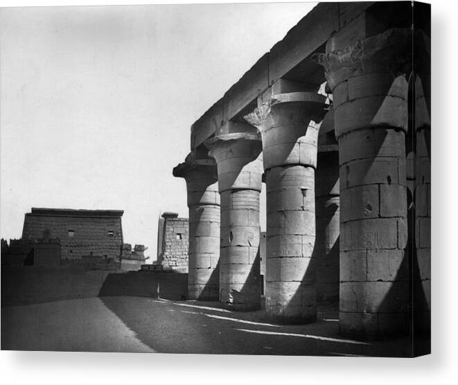 1850-1859 Canvas Print featuring the photograph Ramses Colonnade by Francis Frith