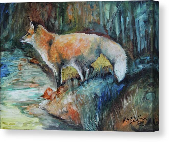 Red Fox Ii Canvas Print featuring the painting Red Fox II by Marcia Baldwin