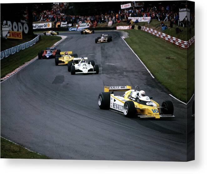 1980-1989 Canvas Print featuring the photograph Rene Arnoux In The British Grand Prix by Heritage Images