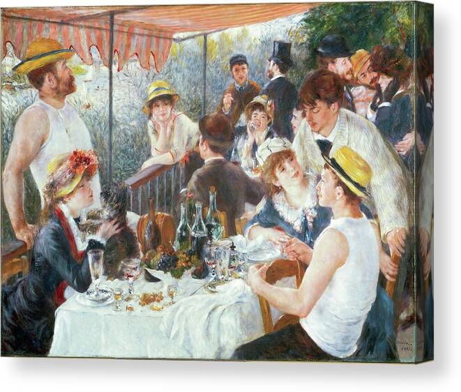 Renior-luncheon Of The Boating Party Canvas Print featuring the mixed media Renior-luncheon Of The Boating Party by Portfolio Arts Group