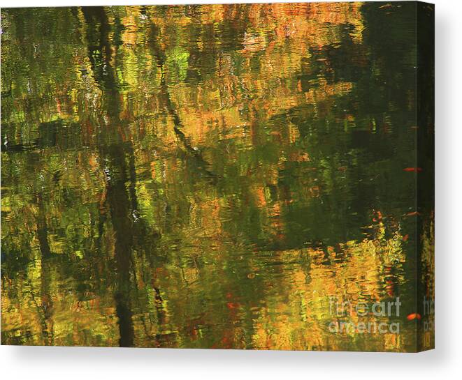 Abstract Canvas Print featuring the photograph River Abstract In Yellow by Mike Eingle