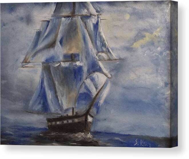 Ship Canvas Print featuring the painting Sail the Seas by Stephen King